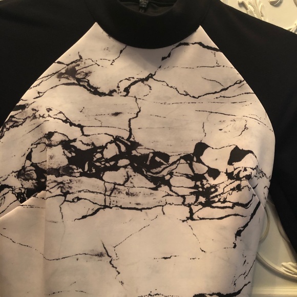 Bebe black & white marble scuba dress XXS - Picture 2 of 4